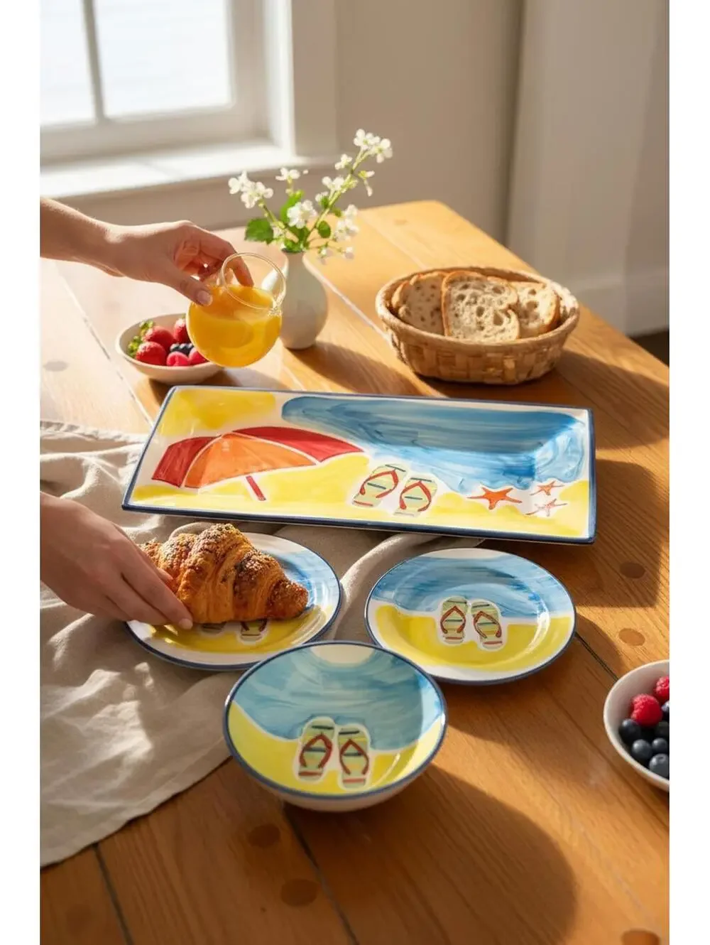 Sur La Table  Vintage Summer Ocean Beach Tray & accessories